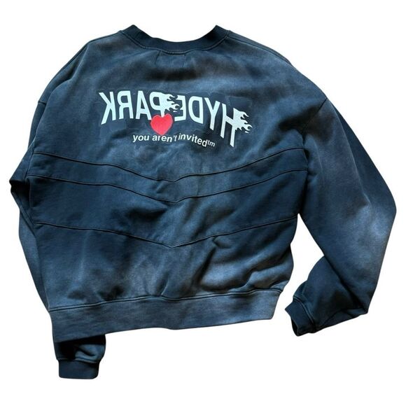 Hyde Park Sweater Double Velocity Crewneck Ash Black Sweatshirt Pullover Size M - Picture 6 of 7